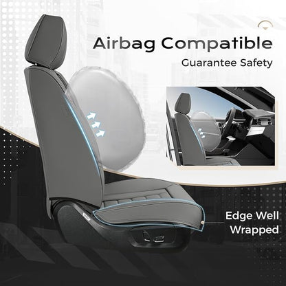 Coverado Car Seat Covers, Front Covers for Cars, Car Seat Cover Front Seats, Automotive Seat Cover, Waterproof, Leather Car Seat Cushion, Universal Interior Covers Seat Protectors for Most Cars