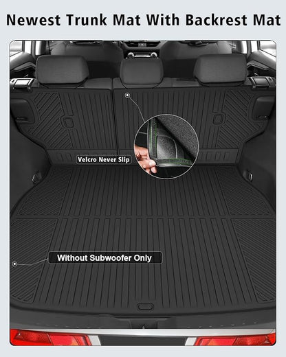 Floor Mats & Cargo Mat & Backrest Mat Custom for Toyota RAV4 Hybrid 2026 (Not for Cargo Area with Subwoofer) (Not for Phev), Door Sill Guards, All Weather TPE Floor Liners for RAV-4 2026 Accessories
