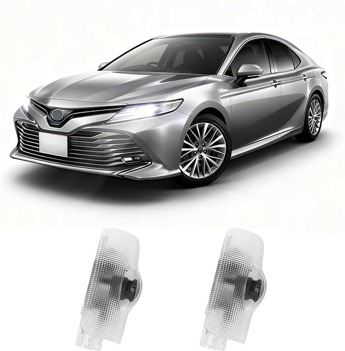 2Pcs Car Door Lights Logo Projector Compatible with Highlander/Camry/4runner/Sienna/Corolla/Tundra/Prius/Venza/Prado/Sequoia/Reiz/Previa/Alphard Model, 3D LED Car Welcome Projector Puddle Lights