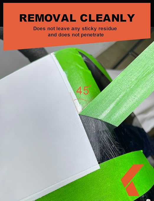 KREFINISH Painters Tape for Car Paint Green No Residue Automotive Masking Tape for Automotive Painting - Heat Resistant for Paint Booth, 1.88 Inches x 60 Yards, 4 Rolls