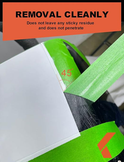 KREFINISH Painters Tape for Car Paint Green No Residue Automotive Masking Tape for Automotive Painting - Heat Resistant for Paint Booth, 1.88 Inches x 60 Yards, 4 Rolls