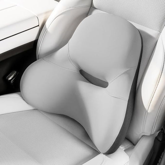 BEBAS Ergonomic Lumbar Support Pillow for Car, Memory Foam Back Support for Driving, Lower Back Pillow for Pain Relief, Comfort Lumbar Cushion for Office Chairs, Car Seat, Wheelchair -Gray