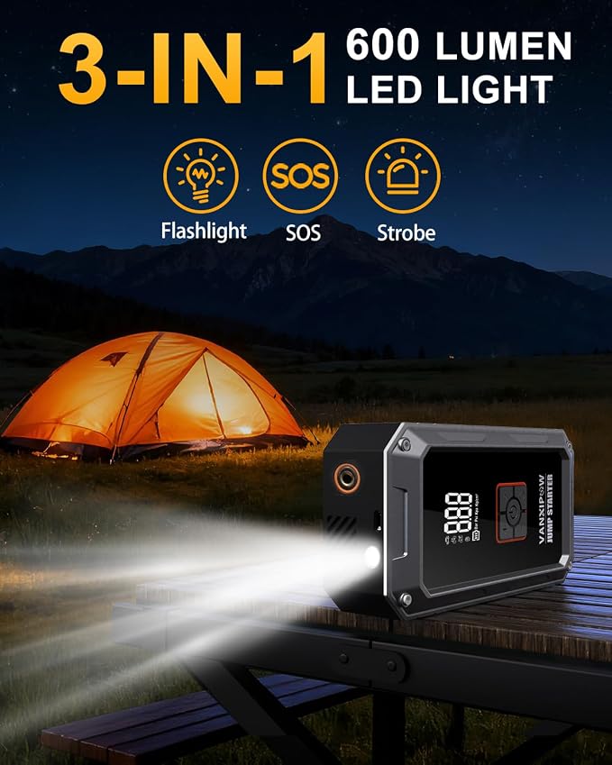 M1 Car Battery Jump Starter with Air Compressor 4500A 150PSI (9.0 L Gas/8.0L Diesel), Portable Car Jump Starter Power Pack, Battery Charger 12V Jump Box with LED Light, Large LED Display, Power Bank