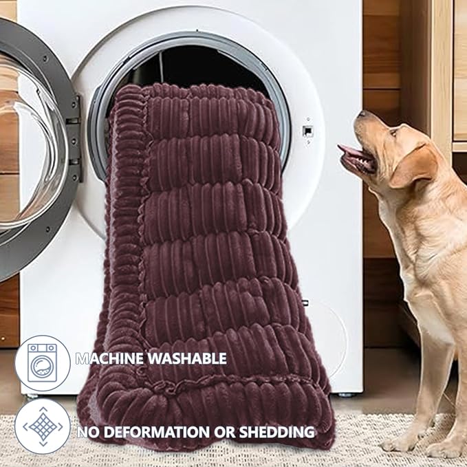 Dog Car Seat Waterproof Bed Cover Non-Slip Car Back Seat Soft and Comfortabl Pet Bed Mat Car Blanket for Travel Backseat Extender Seat Covers Dog Bed for Cars Trucks and SUVs (Dark Brown 23.6” x 51”)