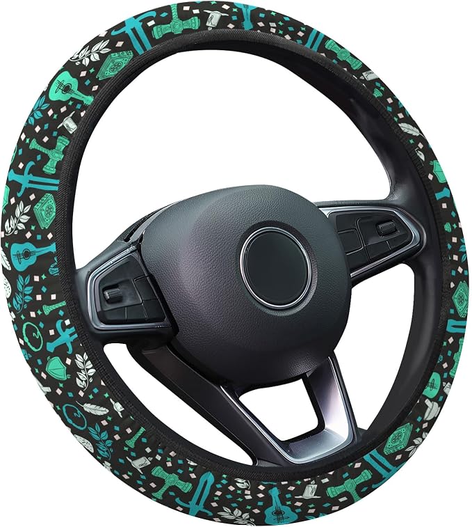 GENANY Dragon Board Game Steering Wheel Cover, Non Slip Polyester Car Wheel Protector for Car SUV Truck, Universal 15 Inch