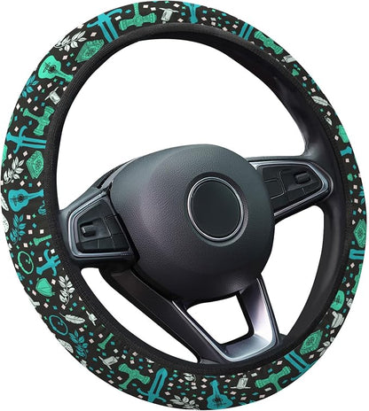 GENANY Dragon Board Game Steering Wheel Cover, Non Slip Polyester Car Wheel Protector for Car SUV Truck, Universal 15 Inch