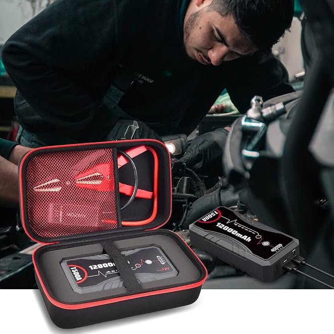 ANKHOH Carrying Case Compatible with NEXPOW Car Jump Starter, Fits for 1500A Peak 12800mAh Battery Starter Q10S/ T11F, Portable Storage Box for Car Battery Charger and Jumper Cables(Case ONLY)