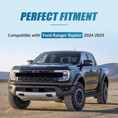 Central Control Gear Shift Panel Trim Cover Compatible with Ford Ranger Raptor 2024 2025, with Center Console Side Armrest Trim, Window Lift Switch Panel Cover