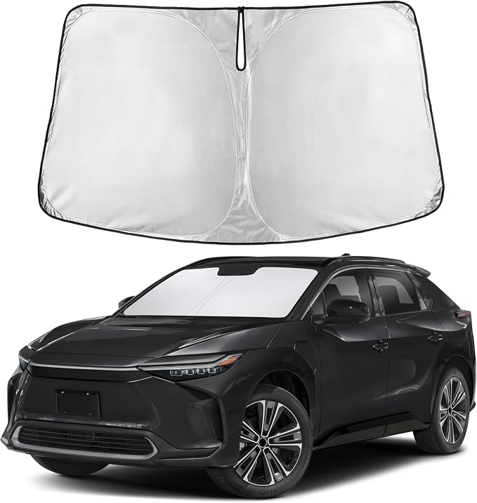 EcoNour Windshield Sunshade Compatible for Toyota bZ4X 2023 2024 2025, Sun Visor for Front Windshield & Window Sun Shade Cover, UV Heat Blocker & Protector, Car Accessories