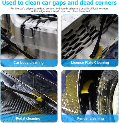 Car Wheel Rim Wash Brush, 3PCS Long Handle Vehicle Tire Carpet Cleaning Brush, Automotive Detailing Cleaner Accessories for Easy Scrubbing, Universal for SUV, Sedan, Truck