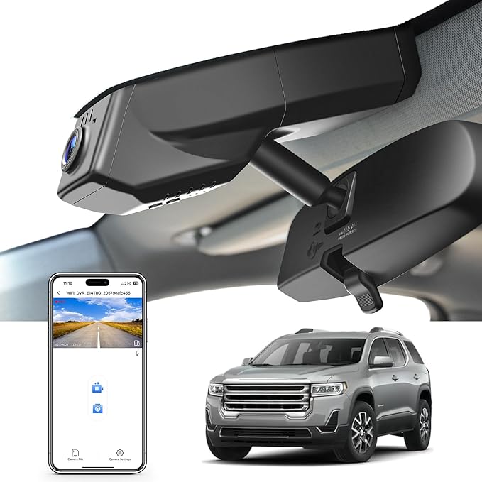 Mangoal 4K Dash Cam for GMC Acadia 2017-2023 (Model B), SE SEL Set AT4 Denali, Model A & Model B Have Same Models Years but Vehicle Sensor Cover are Different, Free App & WiFi, GPS, 64GB Card