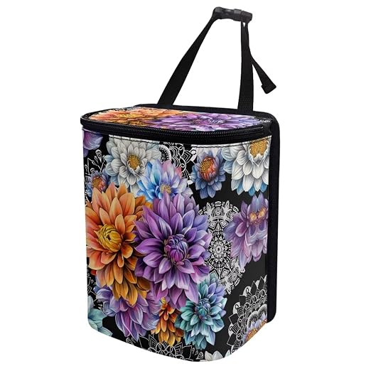 BIGCARJOB Blossom Lotus Car Trash Can Bin for Car Back Seat,Portable Car Trash Bag Hanging,Vehicle Trash Can Automotive Car Garbage Cans Auto Accessories