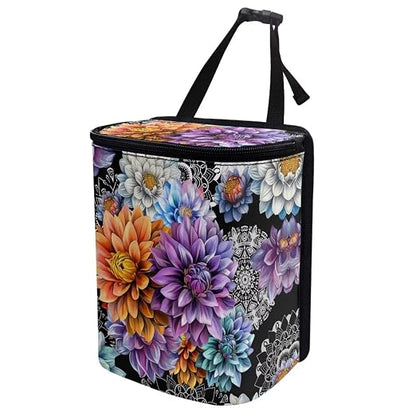 BIGCARJOB Blossom Lotus Car Trash Can Bin for Car Back Seat,Portable Car Trash Bag Hanging,Vehicle Trash Can Automotive Car Garbage Cans Auto Accessories