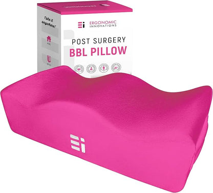 BBL Pillow After Surgery for Sitting - Brazilian Butt Lift Recovery Must Haves, Butt Pillow for Sitting After Surgery, Pain & Pressure Relief for Home, Office, Driving, BBL Supplies & Accessories Pink