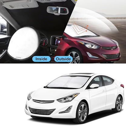 TINGLU Sun Shade for Hyundai Elantra 2011-2016 Accessories Windshield Sun Shade Window Shade UV Rays Protection Sun Visor Cover with Steering Wheel Sunshade Storage Bag