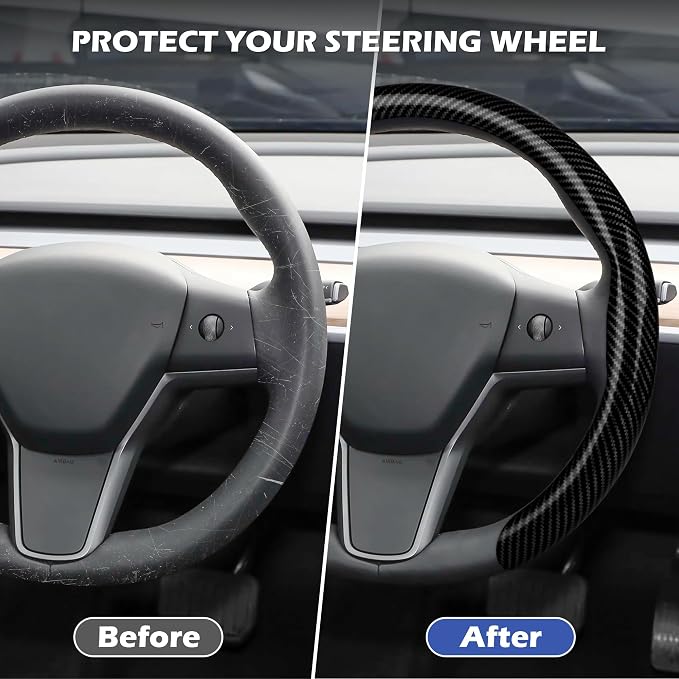 Frani Leather Steering Wheel Cover,Universal Fit 15 Inch-Premium Non-Slip Breathable Comfort Grip for Cars Trucks SUVs,Anti-Slip Durable Interior Upgrade Carbon Fiber Pattern