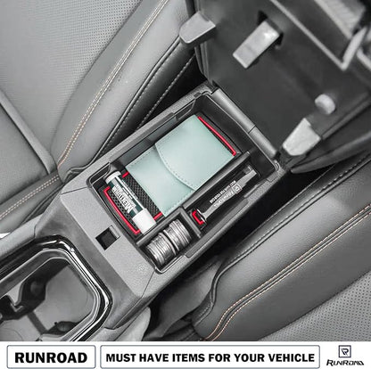 RUNROAD Center Console Organizer Tray Compatible with Jeep Compass 2022 2023 2024 2025 Accessories, Coin Holder Armrest Tray Secondary Storage Box Insert Console Organizer Card, Red (NOT For Ltd)