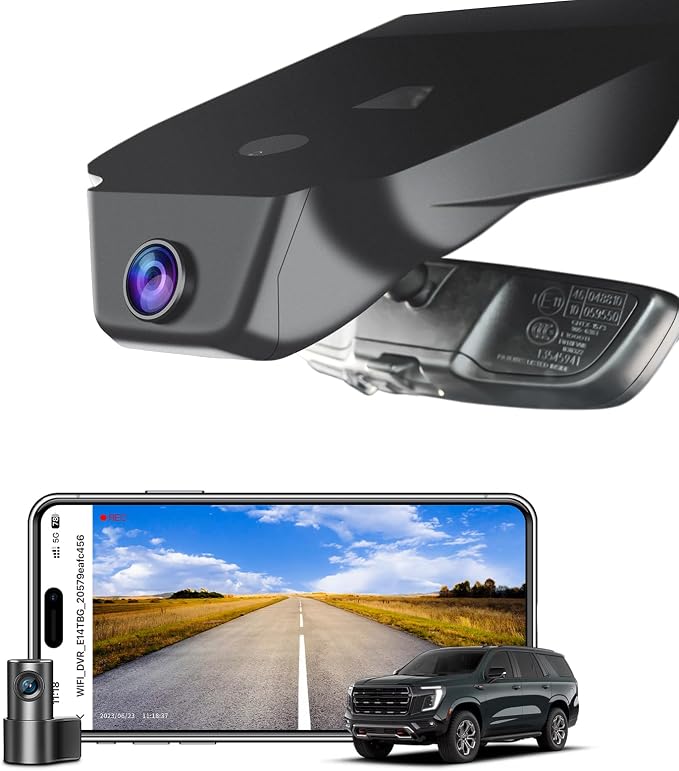 mangoal 4K Front & 2K Rear 2 Channel HDR Dash Cam, Dual STARVIS 2 IMX678 IMX675, Custom Fit for GMC Yukon, Yukon XL 2023-2026(Model A), 5GHz WiFi, GPS, 128GB Card