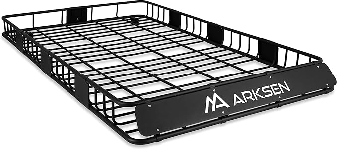 ARKSEN 84 x 50 x 6 Inch Universal Extra Wide 150LB Heavy Duty Roof Rack Cargo with Extension Car Top Luggage Holder Carrier Basket for SUV, Truck, & Car Steel Construction