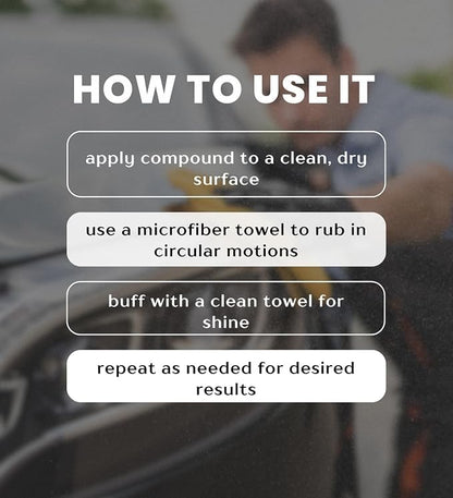 Turtle Wax Rubbing Compound 10.5 oz Bundle with Microfiber Cloth – Polishing Compound for Car Scratches and Surface Restoration – Gift Set (2 Items)