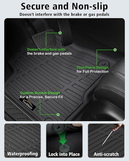 Floor Mats & Cargo Liner Custom Fit for Acura ADX 2025 All Weather TPE Rubber 1st & 2nd Floor Liners Automotive Trunk Mat for Acura ADX 2025 Accessories, Black