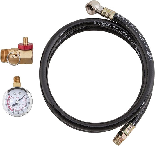 Performance Tool W10058 Air Tank Repair Kit w/Safety Valve, Pressure Gauge and 4 Feet Air Tank Hose Assembly kit for Portable Carry Tank