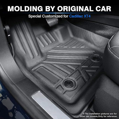 KUST Custom Fit Floor Mats for 2019-2025 Cadillac XT4 Accessories All Weather Floor Liners Rubber 1st & 2nd Row Black Non-Slip High Edge