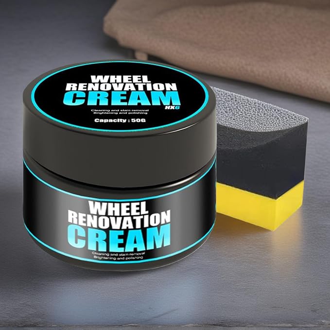 Wheel Care Cream, Car Tire Dressing, UV Protection Formula with Deep Gloss Finish, Auto Detailing Accessory with Smooth Application, Tire Shine, Car Maintenance Product for Restoration Cleaning