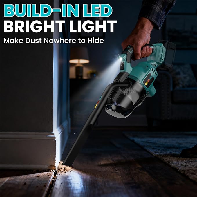 Cordless Vacuum for Makita Battery, 5 in 1 Lightweight Handheld Vacuum Cleaner with 500W Powerful Motor, 46 CFM Portable Hand Vacuum with Filtration HEPA for Floor, Carpet(Battery Not Included)
