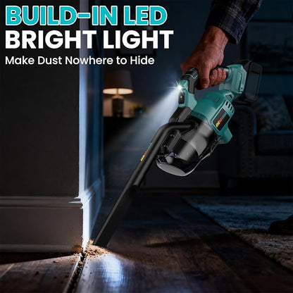 Cordless Vacuum for Makita Battery, 5 in 1 Lightweight Handheld Vacuum Cleaner with 500W Powerful Motor, 46 CFM Portable Hand Vacuum with Filtration HEPA for Floor, Carpet(Battery Not Included)