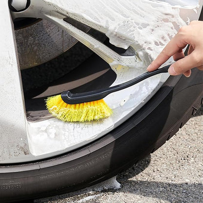 Car Wheel Rim Wash Brush, 3PCS Long Handle Vehicle Tire Carpet Cleaning Brush, Automotive Detailing Cleaner Accessories for Easy Scrubbing, Universal for SUV, Sedan, Truck