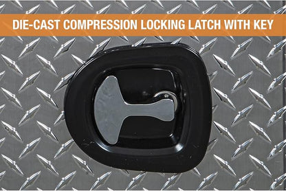 Buyers Products 1705148 Diamond Tread Aluminum Underbody Truck Tool Box, 14 x 12 x 16, Made in USA, .100 in. Thick, Corrosion-Resistant, Locking Compression Latch – Secure Storage for Work Trucks