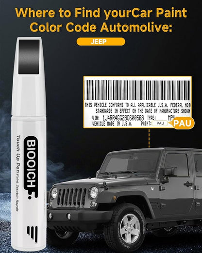 Touch Up Paint Pen Exact Color Match Car Chip and Scratch Repair (for Jeep, Granite Crystal Metallic(PAU/LAU))