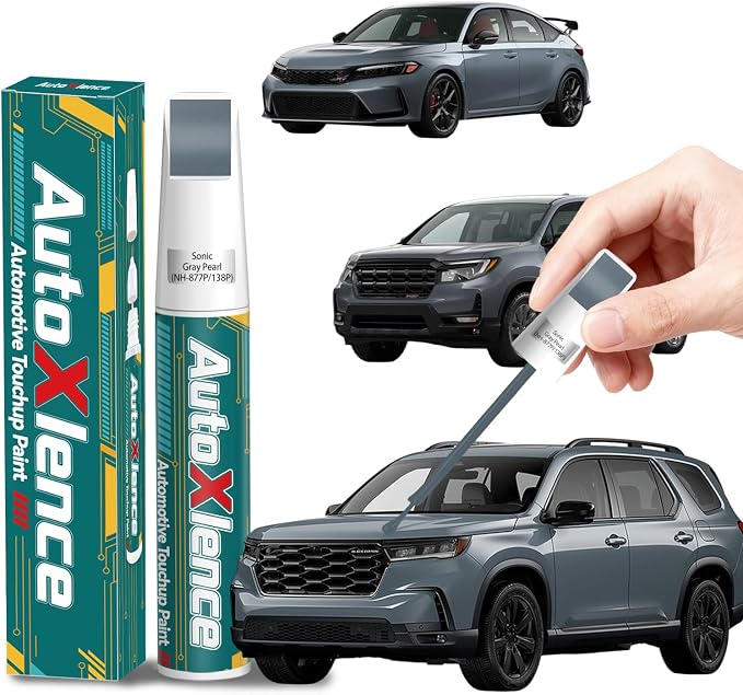 NH-877P/138P Sonic Gray Pearl Touch Up Paint Compatible with Honda Car Paint Pen Scratch Repair Automotive Scratch Remover Fix Exact Color Match