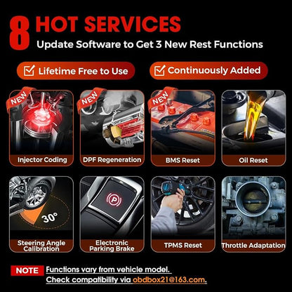 LAUNCH CRP129E 2026 OBD2 Scanner, 8 Reset Oil/EPB/TPMS/SAS/BMS/Throttle/DPF Reset, Injector Coding, ABS SRS Transmission Engine Code Reader, Lifetime Free Update Diagnostic Scan Tool, Auto VIN