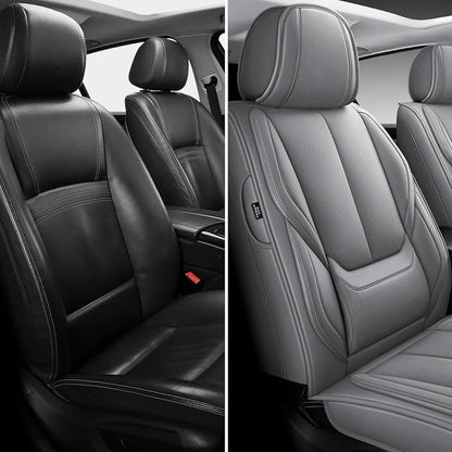 MINGBRON Front Car Seat Covers, Leather Car Seat Covers, Fit for Most Cars SUV and Most Sedan Grey