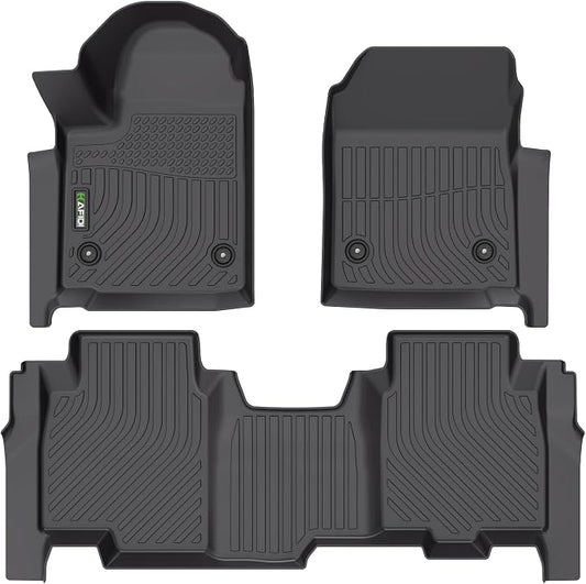 Floor Mats Custom for Chevrolet Silverado EV 2024-2026 (Only for RST Models) All Weather Protection TPE Heavy Duty Automotive Floor Liners Front& 2nd Row Full Set Accessories, Black