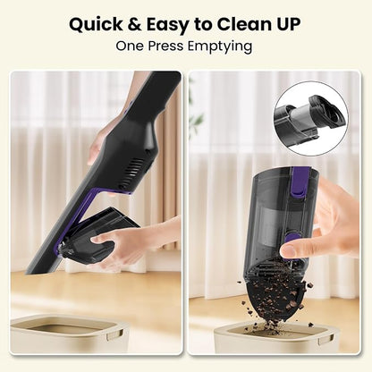Sweepcent Handheld Vacuum Cordless, 24Kpa Car Vacuum with Brushless Motor, Charging Dock, Rechargeable, 1.5lbs Portable Handheld Vacuum with 2-Speed for Home/Car/Pet (Purple)