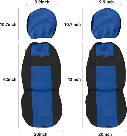 VarCozy Seat Covers for Car Front Pair, Breathable Cloth Front Car Seat Covers, Universal Cloth Seat Covers for SUV Sedan Van, Automotive Interior Covers, Airbag Compatible