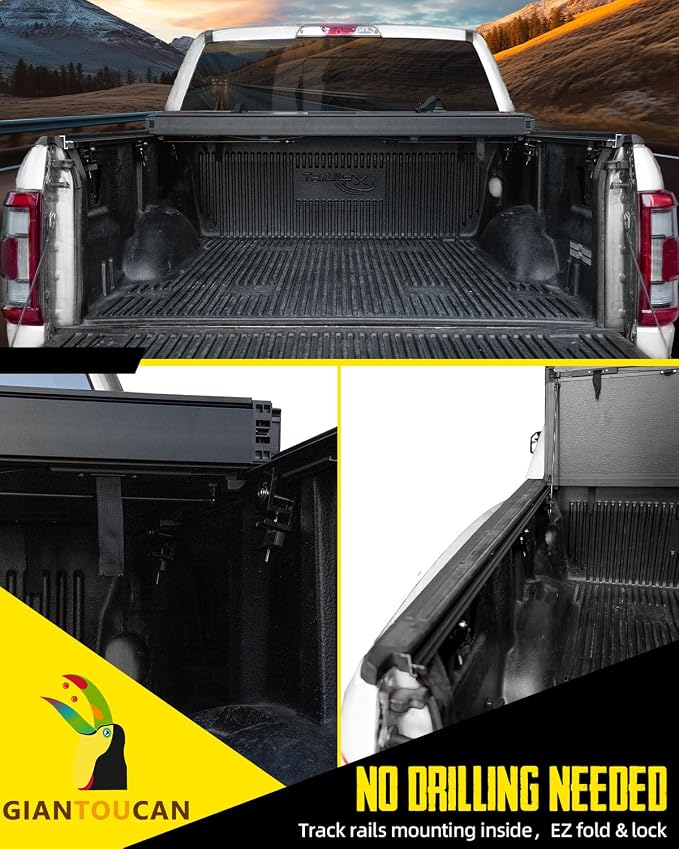Flip-up Hard Folding Tonneau Cover compitable with 2020-2026 Chevy Silverado/GMC Sierra 1500 6.6ft(78.9") Bed, Not for CarbonPro Bed, Low Profile Style
