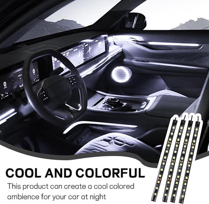 Car LED Strip Light, 12V 48 LED Interior Atmosphere Lights Under Dash Ambient Night Light, Universal Auto Interior Decorative Lamp with USB Port, Car Accessories (White, Cigarette Lighter)