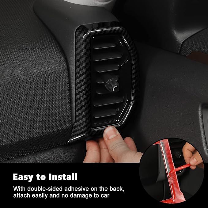 RT-TCZ Carbon Fiber Air Vents Trim Cover Air Condition Decoration Ring Kit Interior Accessories for Ford Bronco Sport 2021 2022