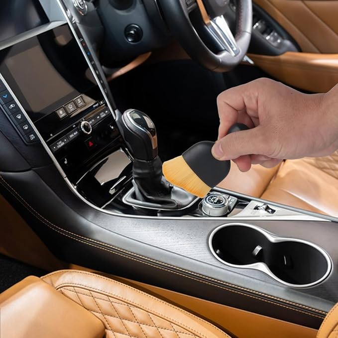 Car Interior Cleaning Brush, 4 Car Brush Interior Dust Brush, Car Interior Detailing Brush, Soft Bristle Automotive Interior Dusting Brush Tools for Crevice Dashboard Leather Air Conditioner Vent