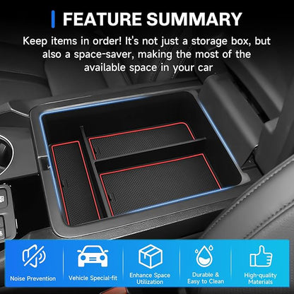 SXCY for 2026 Honda Pilot Center Console Organizer for 2026 Honda Pilot Accessories Console Tray for 2024 2025 2026 Pilot 2024 2025 2026 Passport Console Organizer (Type B Red)
