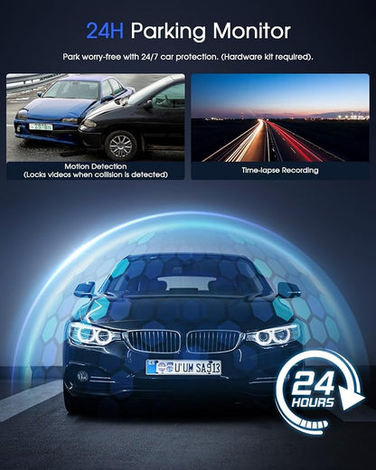 Dash Cam 2K, WiFi Dashcams with APP, External GPS, 1.5'' IPS Screen, Front Dash Camera for Cars, Mini Car Camera, WDR Night Vision, 24H Parking Monitor, Loop Recording, G-Sensor