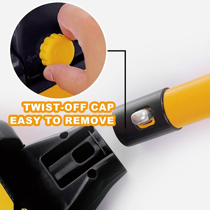 Car Wash Mop with Long Handle 15° Curved Extension Microfiber Scratch-Free Car Wash Brush with 1300GSM Thickened Drying Towel & Soft Bristle Tire Brush Complete Car Wash Kit (Yellow & Black)