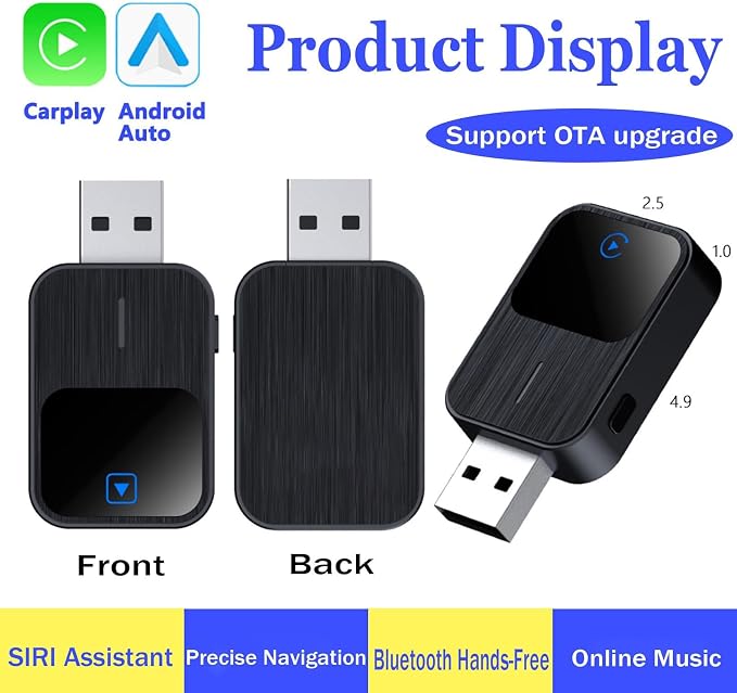 Wireless Android Auto Adapter for Nissan Rogue Sport 2019-2022,Fast Auto Connect Android Auto Wireless Adapter Plug Play Mini Stable Adapter