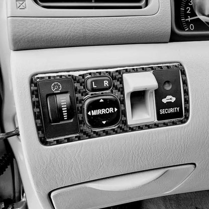 Black Real Carbon Fiber Accessories Car Headlight Control Switch Knob Trim Frame Cover Interior Trim Sticker Decal for Toyota Corolla CE LE S 2003 2004 2005 2006 2007 2008/XRS 2005-2006 Sedan 1PC
