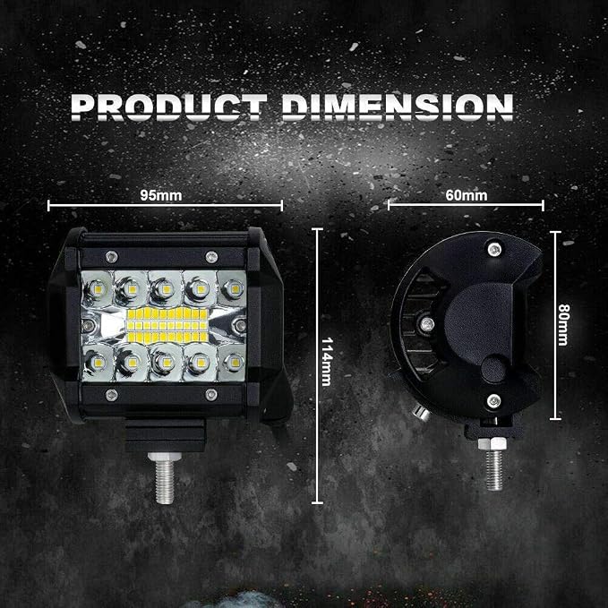 20Pcs Cube Triple Row Lights, Turboo Led Pod Lights 4 Inch 60W 12000LM Spot Flood Combo Light for Vehicle Accessories ATV UTV SUV Boat Pickup Lights