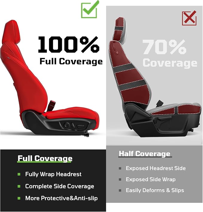 Fit for Tacoma 2024-2026 Car Seat Covers,Custom Car Seat Covers Full Set-5 Seat Car Seat Protector,Waterproof Comfortable Luxury Leather Seat Covers-Full Coverage Automotive Seat Covers Design(Red)
